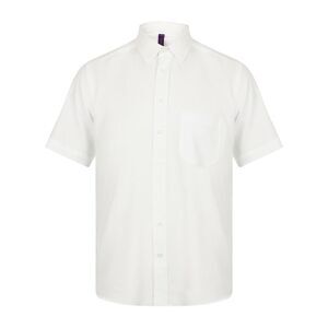 Henbury Mens Short-Sleeved Shirt / White